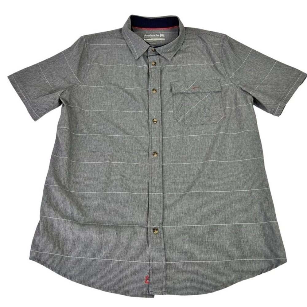 Avalanche Shirt Mens Medium Gray Outdoor Supply Co Short Sleeve Button Down